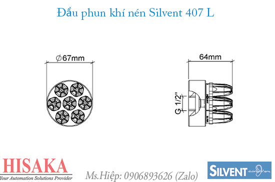 Đầu phun khí nén Silvent 407 L
