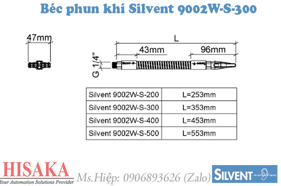 Vòi phun Silvent 9002W-S-300