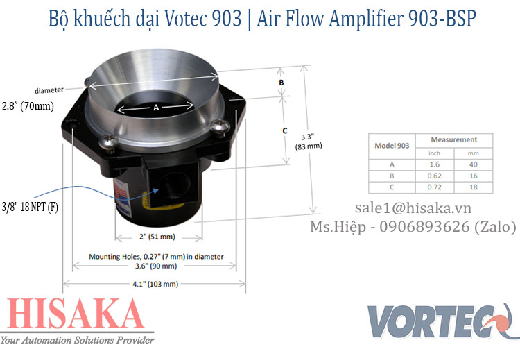 Vortec Air Flow Amplifier 903-BSP