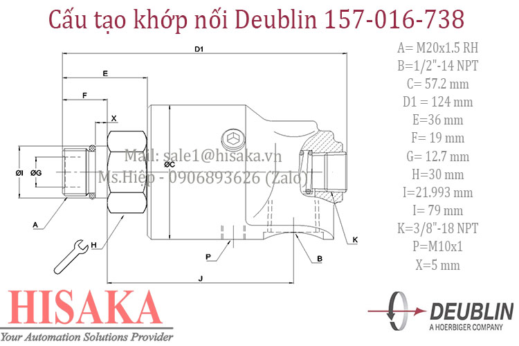 Khớp nối Deublin 157-016-738