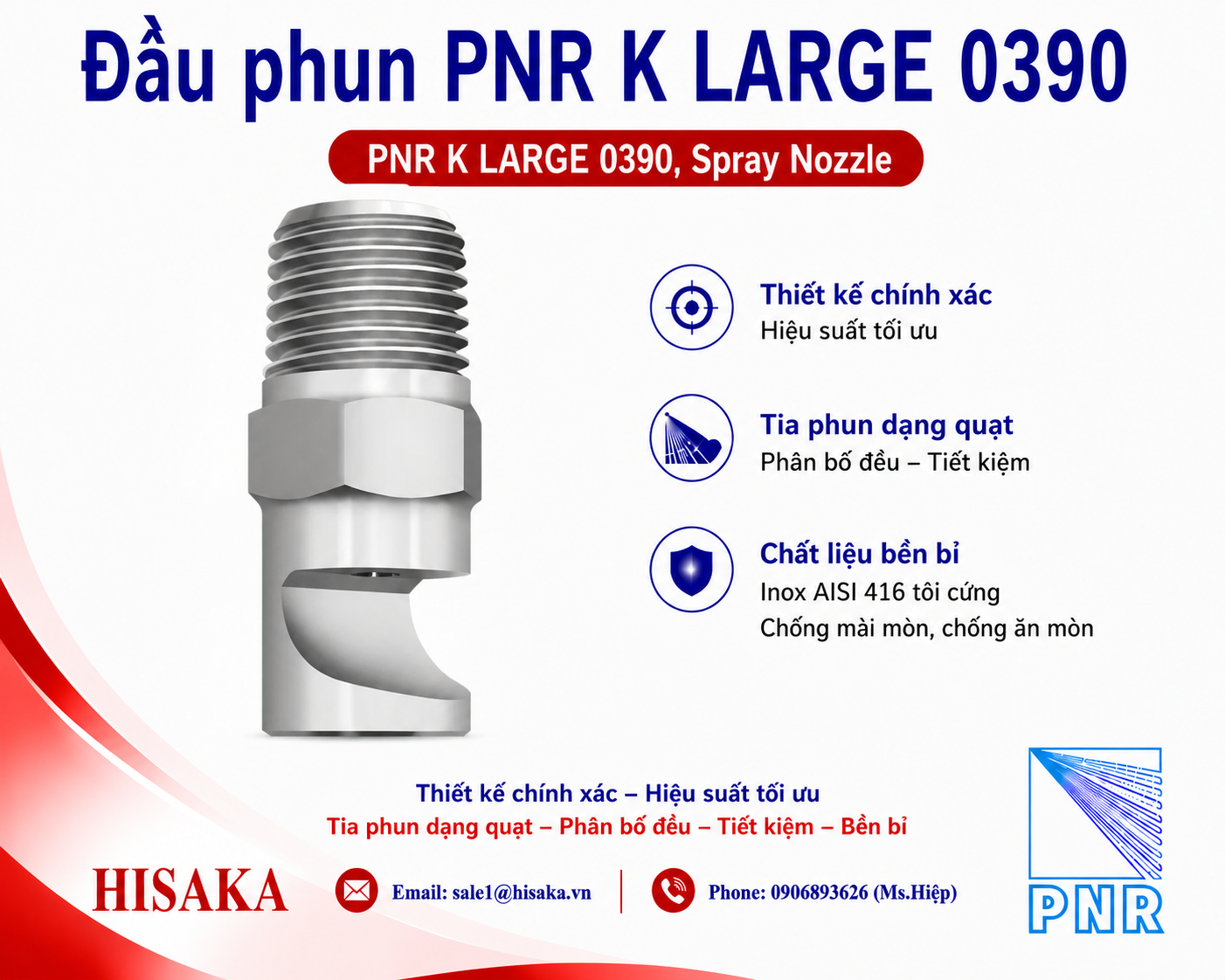 Đầu phun PNR K LARGE 0390